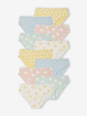 Set van 10 slipjes voor meisjes met fantasie rozen