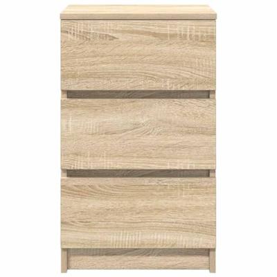Nachtkastjes met 3 lades 2 st 39x35x65 cm Sonoma eikenkleurig