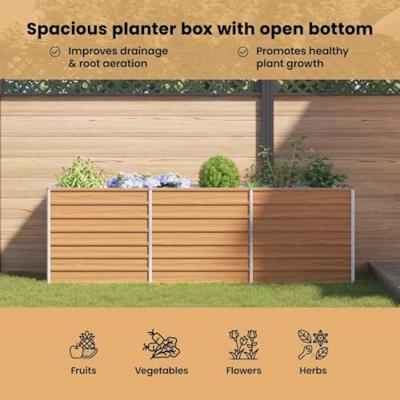 Verhoogde plantenbak Licht Bruin 240 x 40 x 77 cm