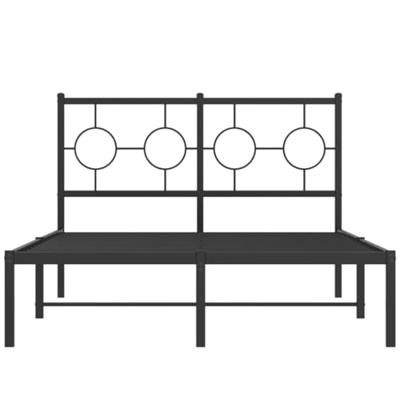 Bedframe met hoofdbord metaal zwart 120x200 cm Bedframe met hoofdbord metaal zwart 120x200 cm