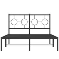 Bedframe met hoofdbord metaal zwart 120x200 cm - thumbnail