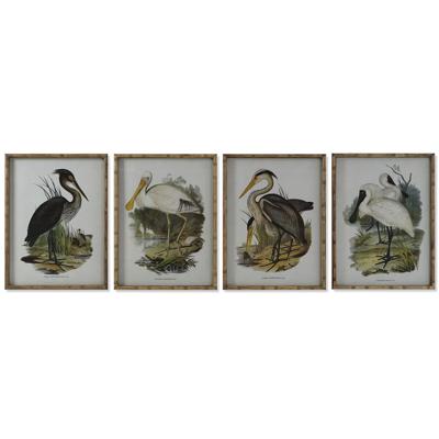 Schilderij DKD Home Decor Vogels Orientaals 45 x 3 x 60 cm (4 Stuks)