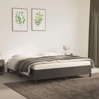 Bedframe zonder matras 160x200 cm fluweel donkergrijs - thumbnail