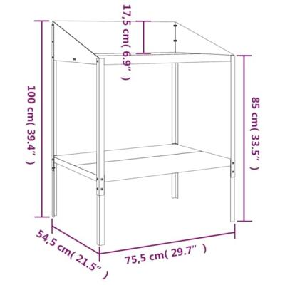 Plantenstandaard 75,5x54,5x100 cm verzinkt staal antracietkleur
