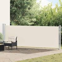 VidaXL Tuinscherm uittrekbaar 140x600 cm crème - thumbnail