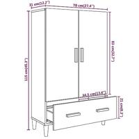 Hoge kast 70x31x115 cm bewerkt hout zwart - thumbnail