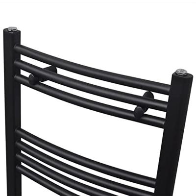 Radiator/handdoekenrek gebogen 500x764 mm zwart - thumbnail
