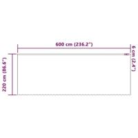 VidaXL Kantgordijn met gordijnen bloemen wit 220 x 600 cm polyester - thumbnail