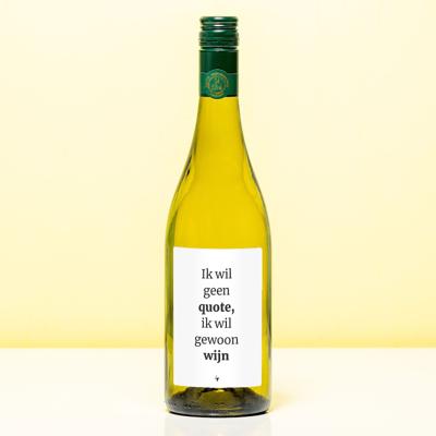 Wijnfles Ik wil geen quote - Wit (Sauvignon Blanc) Wijnfles Ik wil geen quote - Wit (Sauvignon Blanc)