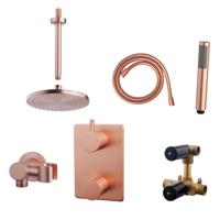 Thermostatisch Inbouwdoucheset Aqua Splash Plafonduitloop Rond 20 cm Geborsteld Koper Aqua Splash - thumbnail