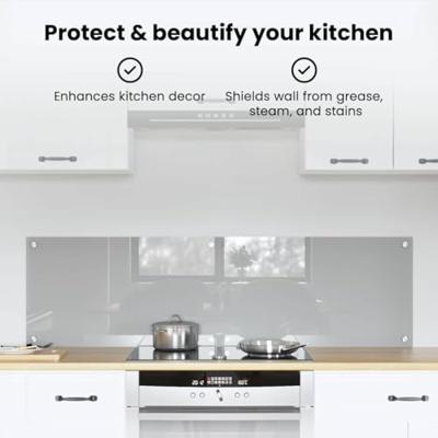 VidaXL Keuken spatscherm 2 pcs lichtgrijs 70 x 40 cm gehard glas VidaXL Keuken spatscherm 2 pcs lichtgrijs 70 x 40 cm gehard glas