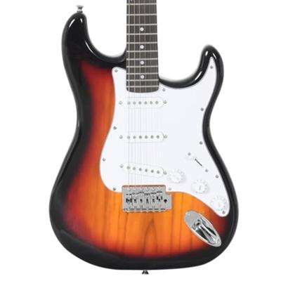 VidaXL Gitaar voor beginners elektrisch met tas 4/4 39" bruin en wit - thumbnail
