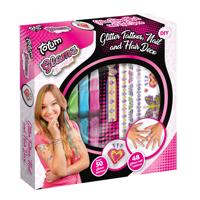 Totum glamz glitter tatoeages en haarkrijt - thumbnail