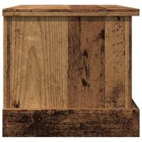 Opbergbox 30x50x28 cm bewerkt hout oud houtkleurig - thumbnail