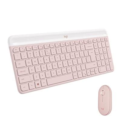 Logitech MK470 Slim Combo toetsenbord Inclusief muis RF Draadloos QWERTY US International Roze