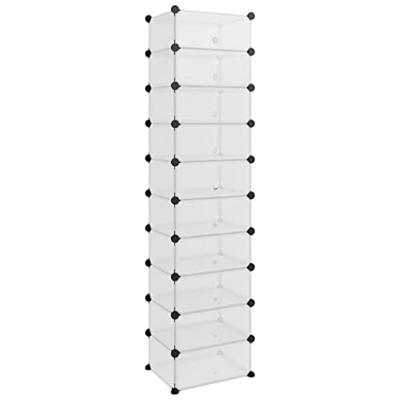 VidaXL Schoenenrek 44x32x174 cm polypropeen transparant