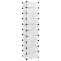 VidaXL Schoenenrek 44x32x174 cm polypropeen transparant - thumbnail