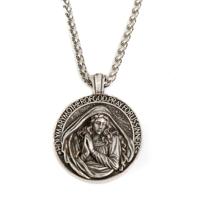 Amulet Heilige Maria Zilverkleurig - 40 mm - thumbnail