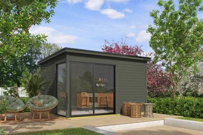 Blokhut Olivia 385x295 Green Grey Outdoor Life - Outdoor life