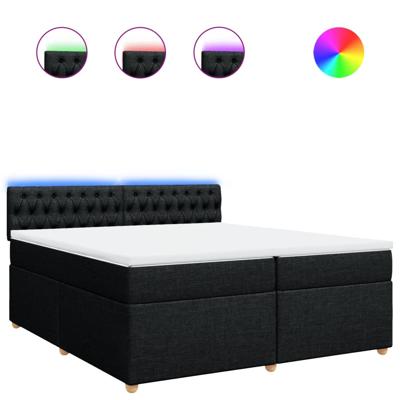 Boxspring met matras stof zwart 90x190 cm