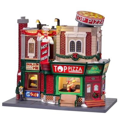 Lemax top pizza, bewegend kersthuisje Harvest Crossing 2022