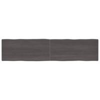 Tafelblad natuurlijke rand 220x50x(2-6)cm eikenhout donkerbruin - thumbnail