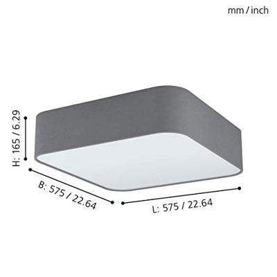 Eglo Vierkante plafondlampPasteri Square 57,5cm grijs - 99092