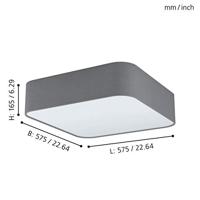 Eglo Vierkante plafondlampPasteri Square 57,5cm grijs - 99092 - thumbnail