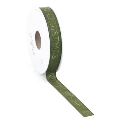 Lint katoen MC DELUXE ribbon 15mm x 15 meter groen
