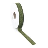Lint katoen MC DELUXE ribbon 15mm x 15 meter groen - thumbnail