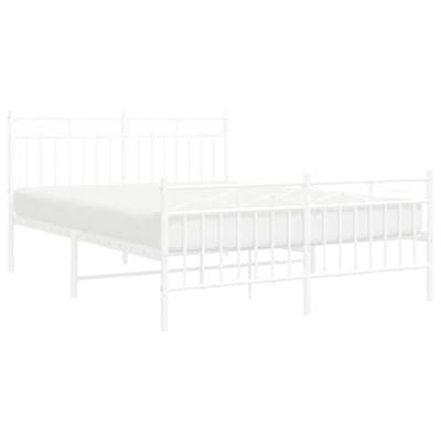 Bedframe met hoofd- en voeteneinde metaal wit 135x190 cm Bedframe met hoofd- en voeteneinde metaal wit 135x190 cm