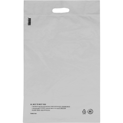 Zak | Verzendzak met handvat | Gerecycled LDPE | 36x54cm | 65my | wit | 500 stuks