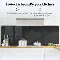 VidaXL Keuken achterwand 2 pcs zwart 90 x 60 cm gehard glas - thumbnail