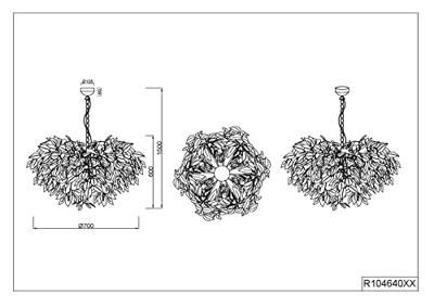 Trio Blaadjes hanglampLeavy Ø 70cm - R10464032
