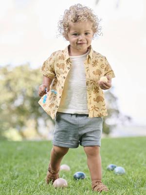 Set met shirt en sweater okergeel