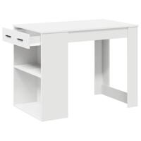 Bureau met lade en plank 102x62x77,5 cm bewerkt hout wit - thumbnail