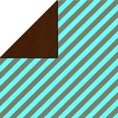 Cadeaupapier - Geschenkpapier - Gold stripe over blue ribbed 50 cm
