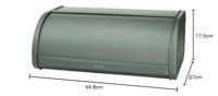 Brabantia Broodtrommel met Schuifdeksel 26.2x44.5x17.3 cm Platinum - thumbnail