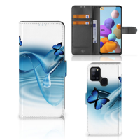 Samsung Galaxy A21s | Telefoonhoesje | Met pasjeshouder | Vlinders - thumbnail