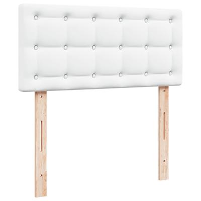 Boxspring met matras kunstleer wit 100x200 cm - thumbnail