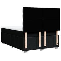 Boxspring met matras stof zwart 160x200 cm - thumbnail