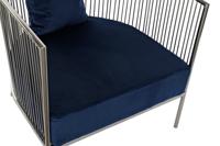 Leunstoel DKD Home Decor Polyester Staal Marineblauw (66 x 69 x 70 cm) - thumbnail