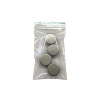 Inslagdop/meubeldop rvs look rond Ø 3,2 cm en hoogte 0,4 cm van kunststof - 4 stuks - thumbnail