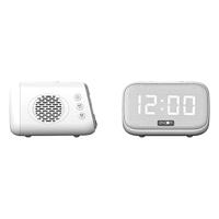 Speaker oplader wekker - EVOOM - EV304601 - Wit met draadloze oplader en geïntegreerde speaker - thumbnail
