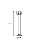 vloerlamp Weave 20/20/160cm, Zwart, 2 lichts staande lamp geschikt voor E27 LED lichtbron, met voetschakelaar, geschikt voor woonkamer, slaapkamer en thuiskantoor - thumbnail