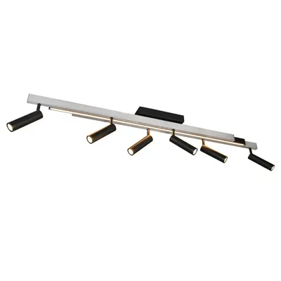 Trio Leuchten Plafondlamp Zeno 6 lichts L 112 - 180 cm aluminium