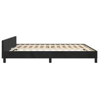 Bedframe met hoofdeinde fluweel zwart 180x200 cm - thumbnail