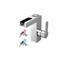 Wastafelkraan Schütte Orinoco LED-kleuren Mengkraan met Watervaluitloop Chroom Schütte - thumbnail