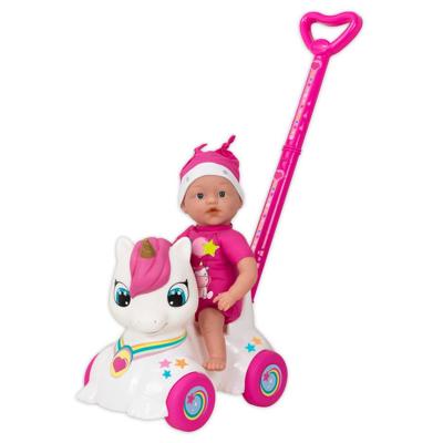 Pop met eenhoorn babyloopwagen