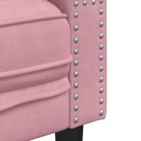 Fauteuil Chesterfield-stijl fluweel roze - thumbnail